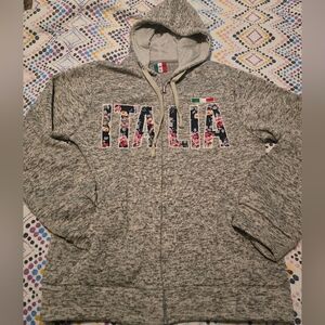 Womens Unlimited Gray/White Wash Italia Full Zip Heavy Hoodie